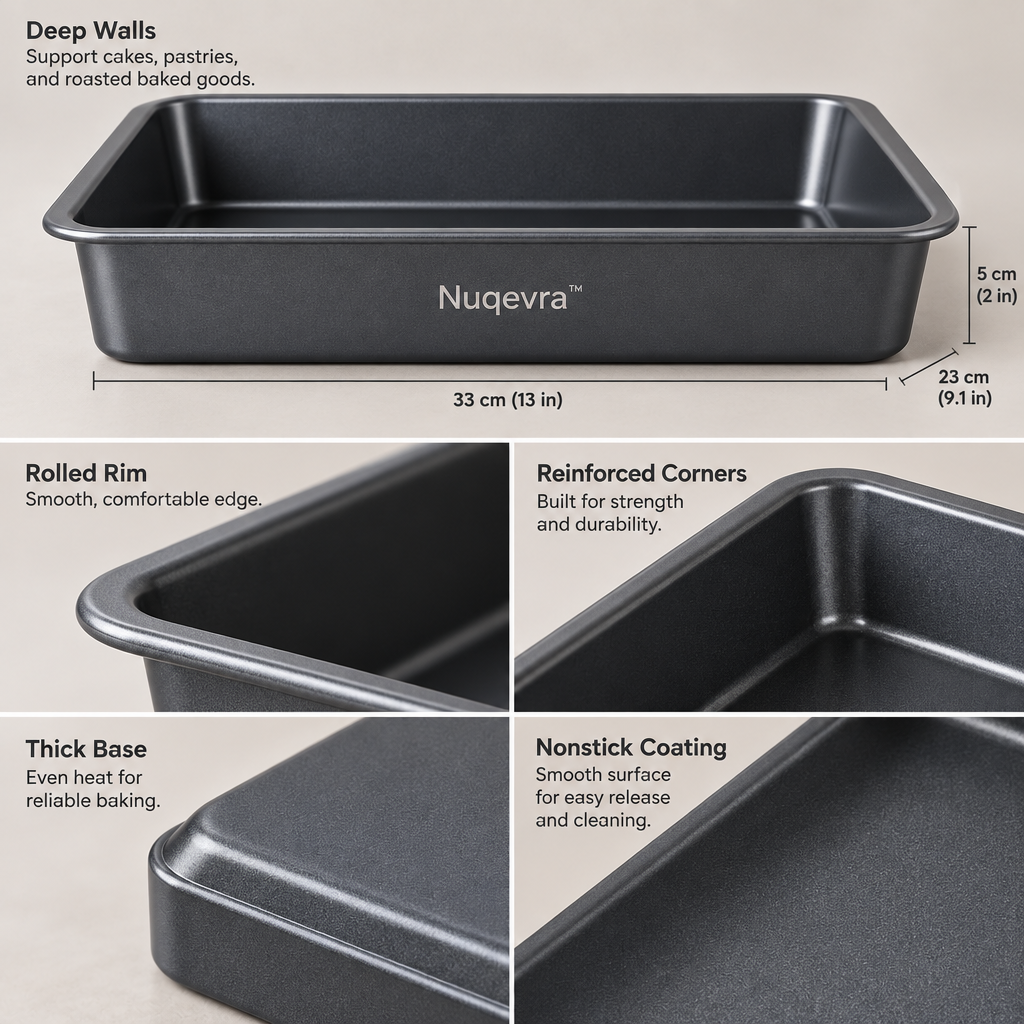 Nuqevra™ Heavy Nonstick Rectangular Baking Pan product image 02