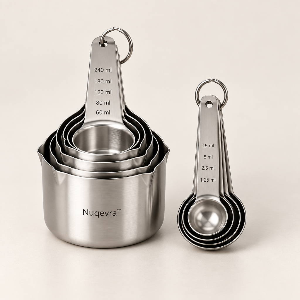 Nuqevra™ Stainless Steel Measuring Cup and Spoon Set product image 01